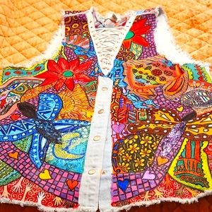 Custom Handpainted Denim Vest